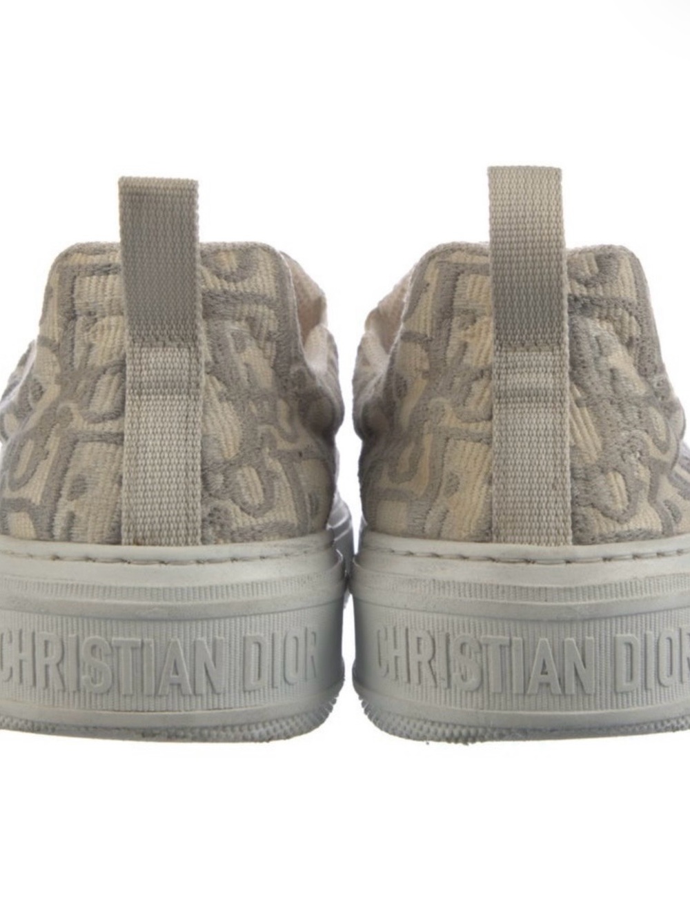 Dior Kids Beige Logo Knit Slip-On Sneakers